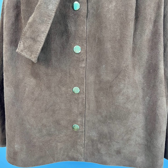 Sezane Tesse Suede Mini Skirt Brown Paper Bag Tie Waist Brown - Picture 4 of 7